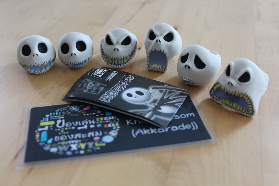 7.Gashapon The Nightmare Before Christmas Jack Head Ring - Complete Set